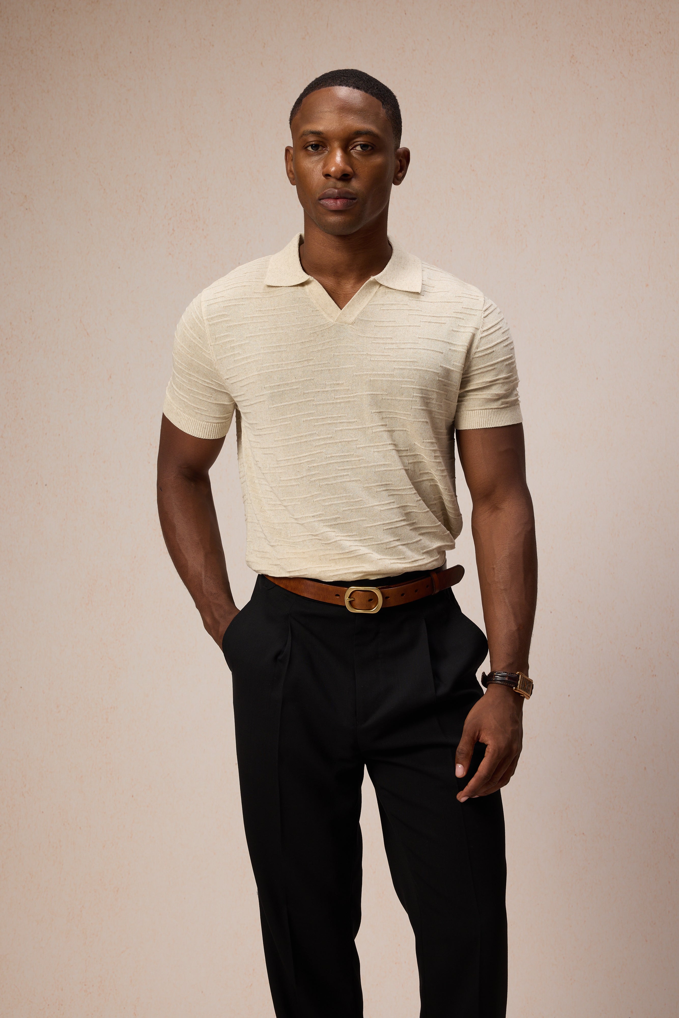 The Textured Knit Polo